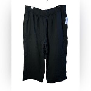 NWT old navy black wide leg comfort waist band 100% cotton pants size large